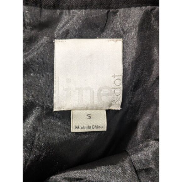 New! Line & Dot Black Linen Blend High Rise Pockets Ultra Wide Leg Pants, S - Picture 11 of 11